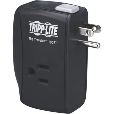 Tripp Lite Protect It Portable Surge Protector, 2 Outlets, Direct Plug-In, 1050J TRAVELER100BT